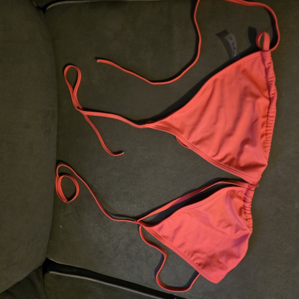 Red Triangle Bikini Top